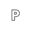 black and white modern initials logo